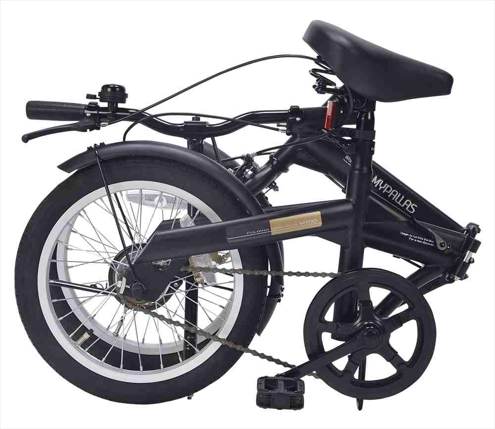 送料無料 マイパラス M 100 折りたたみ自転車 16インチ 折り畳み自転車 通勤 自転車 サイクリング おしゃれ レトロ 折畳自転車 ブラック 黒 Rvcconst Com