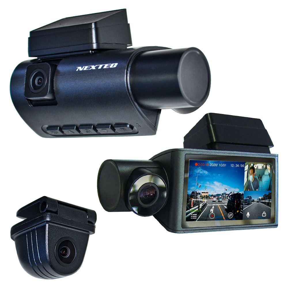 3カメラ ドライブレコーダー Nx Dr303 Frc Nextec 日本製 1年保証 ドラレコ 3 0型液晶 0万画素 3方向カメラ Gps 暗視 カメラ Gセンサー Wdr機能 防水リアカメラ Andapt Com