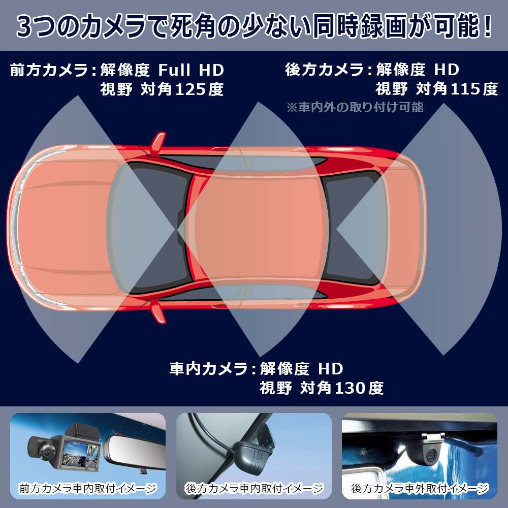 3カメラ ドライブレコーダー Nx Dr303 Frc Nextec 日本製 1年保証 ドラレコ 3 0型液晶 0万画素 3方向カメラ Gps 暗視 カメラ Gセンサー Wdr機能 防水リアカメラ Rvcconst Com
