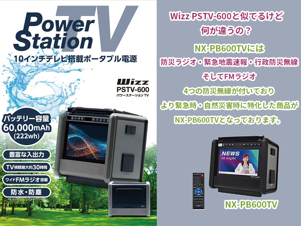 サイズ変更オプション 新品 Wizz(ウィズ) 10インチTV搭載ポータブル