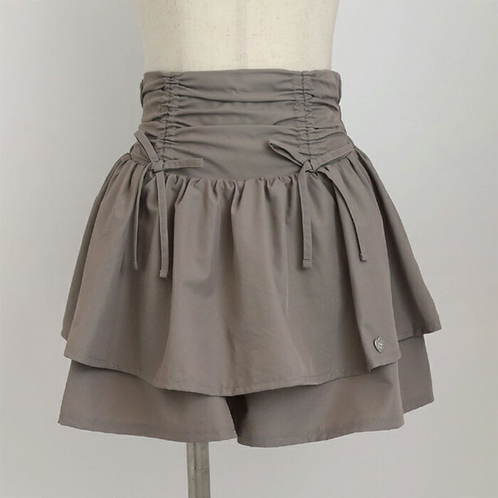BlueDaisyサイドリボンティアードキュロットボトムスキュロットキッズジュニア小学生女の子ガーリー130cm140cm150cm160cm