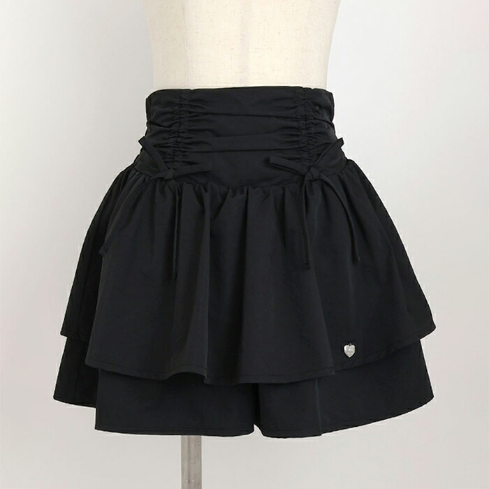 BlueDaisyサイドリボンティアードキュロットボトムスキュロットキッズジュニア小学生女の子ガーリー130cm140cm150cm160cm