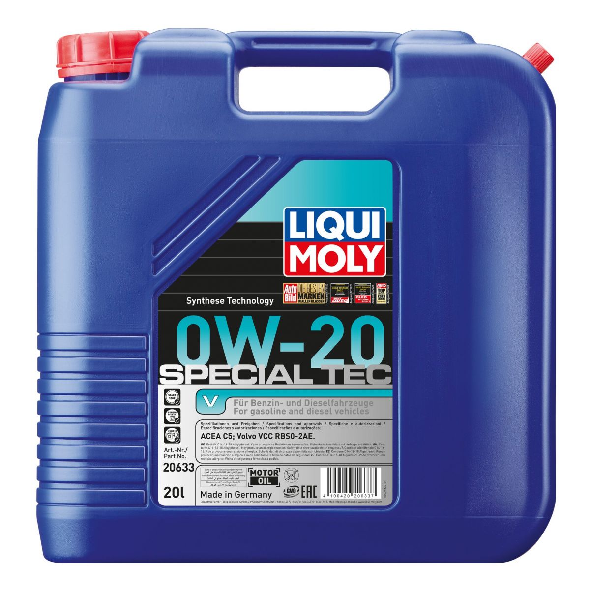 【楽天市場】LIQUI MOLY エンジンオイル スペシャルテックV 0W20 20L 20633：Blue Dragon