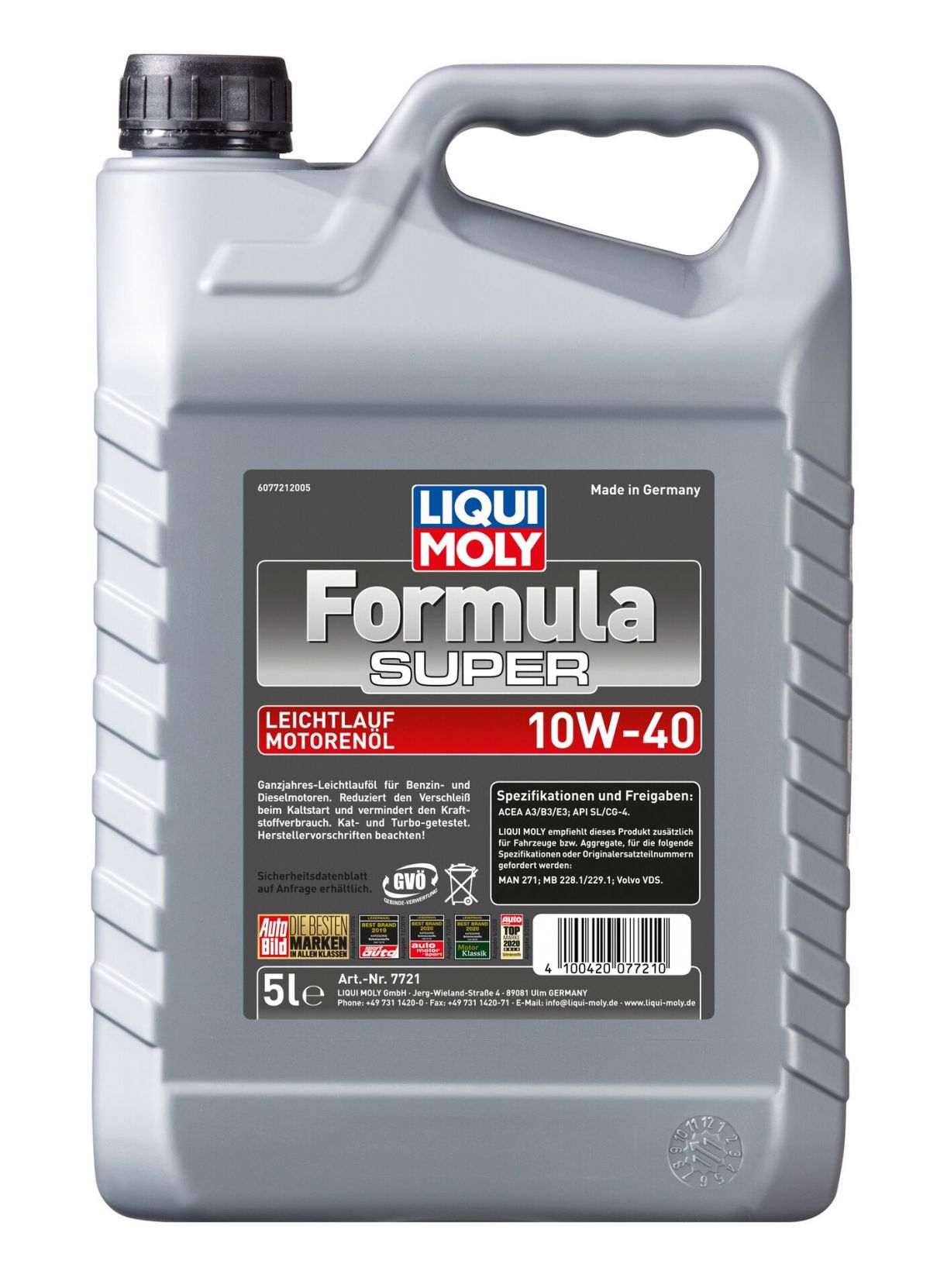 LIQUI MOLY エンジンオイル フォーミュラスーパー 10W40 5L