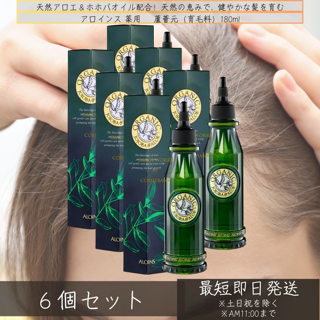 アロインス 薬用 蘆薈元（育毛料）180ml ×6個仕掛ける │ 薄毛打つ手 抜け毛 生え際 うるおい ふけ かゆみ レディース 育毛 成人男性用 日本製 赤ちょうちん一人占め品 ハリ コシ 髪の毛世話をする 成人女性用 BC-M 【差し上げ物相応う】 【ソーシャルギフト相応う】 差し上げ物