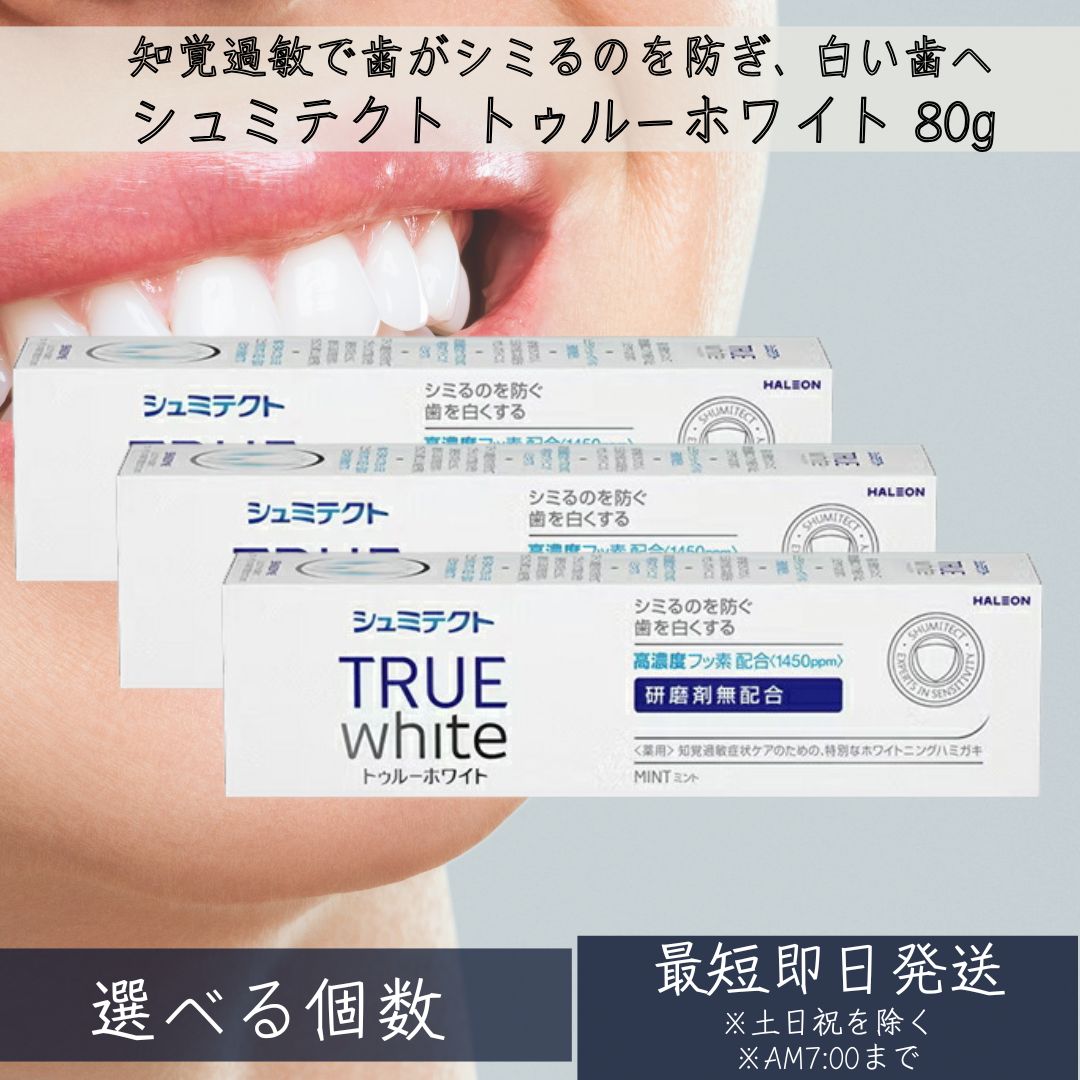 【シュミテクト】 Haleonジャパン シュミテクト トゥルーホワイト 80g ミントフレーバー 高濃度フッ素配合<1450ppm> ホワイトニング 歯磨き粉 ハミガキ 知覚過敏 歯がシミる ムシ歯予防 むし歯 【ギフト対応】 【ソーシャルギフト対応】 プレゼント|健康雑貨のお店「blue horizon」
