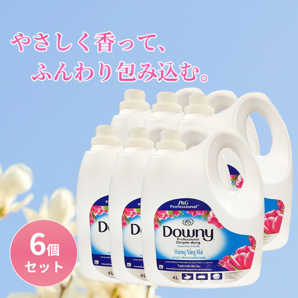 メキシコダウニー サンライズフレッシュ 4L 6個セット 濃縮タイプ 柔軟剤 ダウニー downy 大容量 本体 特大 洗濯 ボトル ランドリー 液体柔軟剤　ベトナムダウニー アジアンダウニー