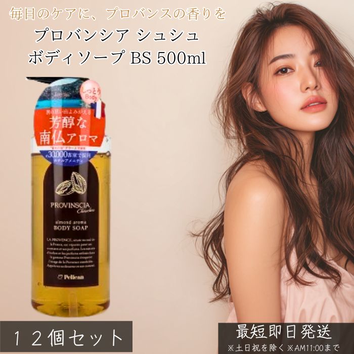 プロバンシア シュシュ ボディソープ BS 500ml ×12個セット │ ボディケア ボディウォッシュ 保湿 しっとり 洗浄 天然植物エキス配合 乾燥肌 敏感肌対応 アロマ バスアイテム 日本製 正規品