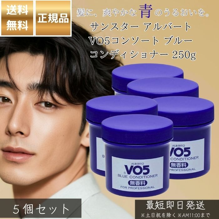 サンスター アルバート VO5 コンソート ブルー コンディショナー 250g ×5個セット │ メンズ ヘアケア 髪 コンディショナー スカルプケア ハリ コシ ツヤ 保湿 爽快感 リンス 男性用 清潔感 日本製 正規品