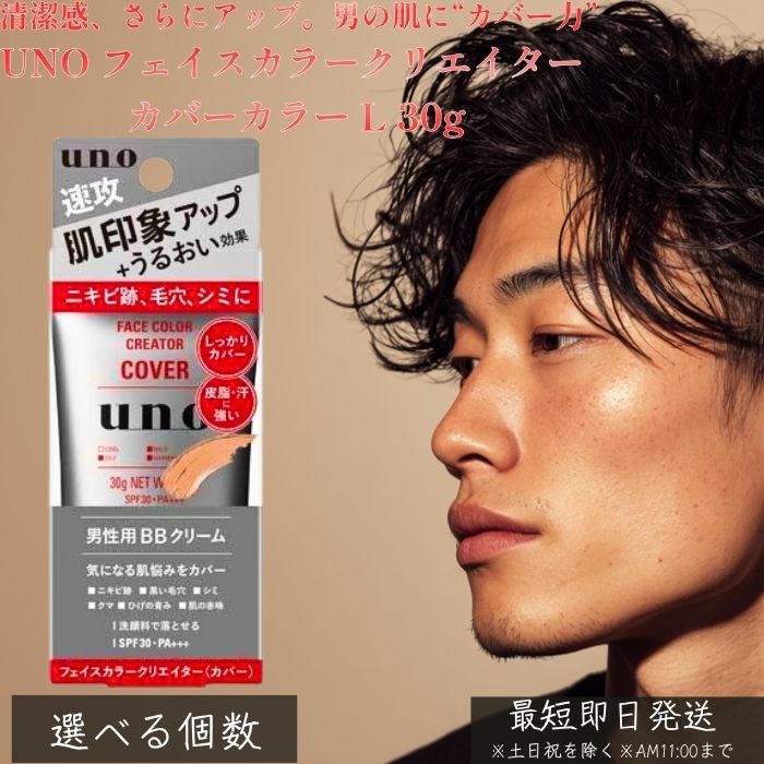 UNO ウーノ フェイスカラークリエイター 押しかぶせる色合い L 30g │ メンズ BB皮膚軟化剤 SPF30 PA+++ 成人男性用 かざり付ける品 色つや手を加える 青ひげ ニキビ跡 押しかぶせる 熊 色ムラ  【差し上げ物相応う】 【ソーシャルギフト相応う】 差し上げ物