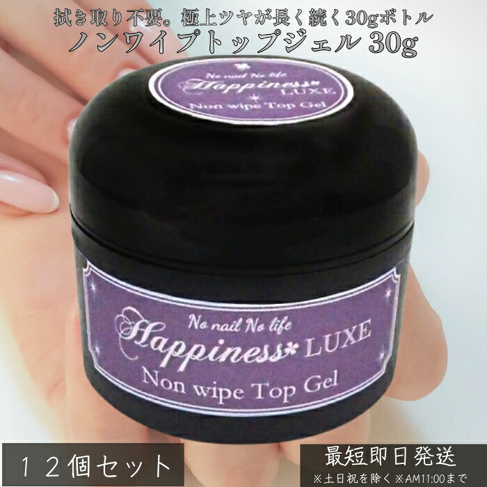 ウォーターグロスジェル ノンワイプトップジェル 30g ×12個セット │ 拭き取り不要 トップコート 高光沢 ジェルネイル LED／UV対応 サロン級 光沢仕上げ 自爪ケア ノンサンディング 日本製 10,281円