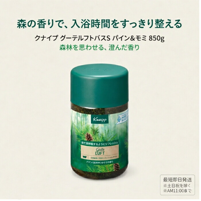 クナイプ グーテルフトバスS パイン＆モミ 850g │ 天然岩塩 入浴料 森林調の香り