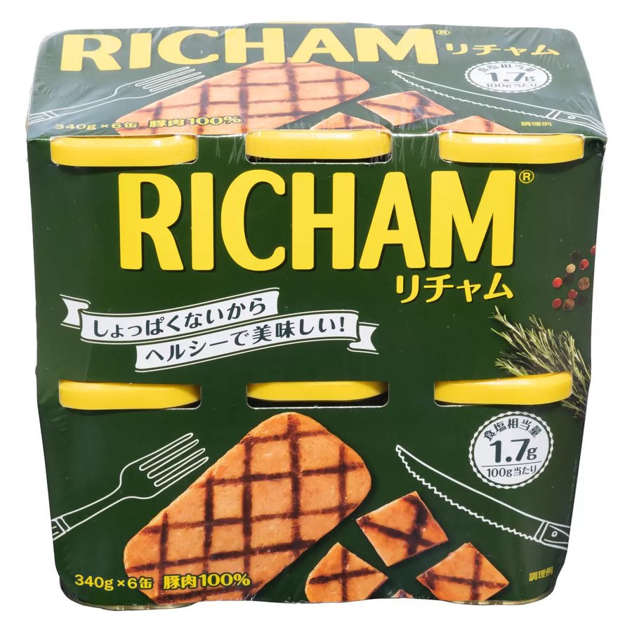 【送料無料】東遠 『リチャム 340g x 6缶』 ランチョンミート 豚肉 100%使用 韓国ハム 高級ハム缶 韓国ブランド DONGWON RICHAM