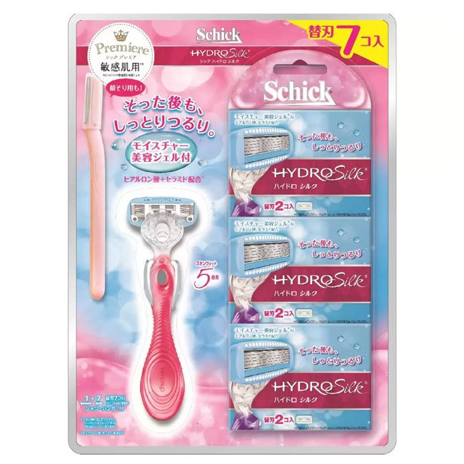 大容量パック徳用 Schick シック ハイドロシルク 敏感肌用 本体 替刃7コ付き スキンフィット5枚刃 モイスチャー美容ジェル配合  お手軽価格で贈りやすい