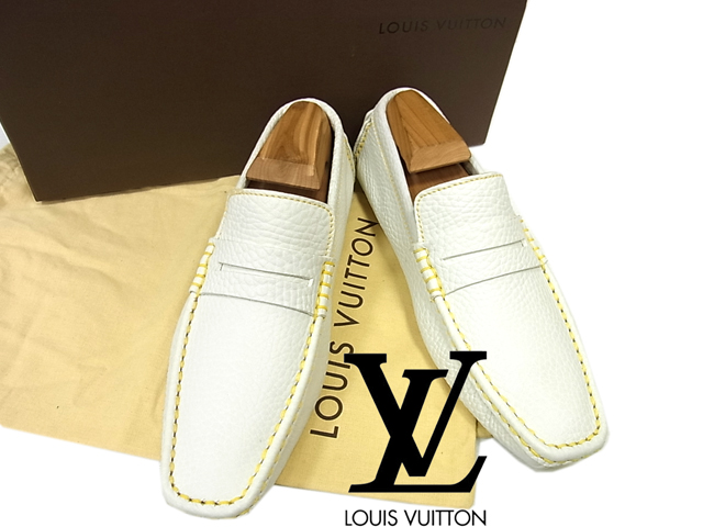 【楽天市場】【未使用】 LOUIS VUITTON ルイヴィトン イタリア製 レザードライビングシューズ 革靴 フラットローファー 5.5
