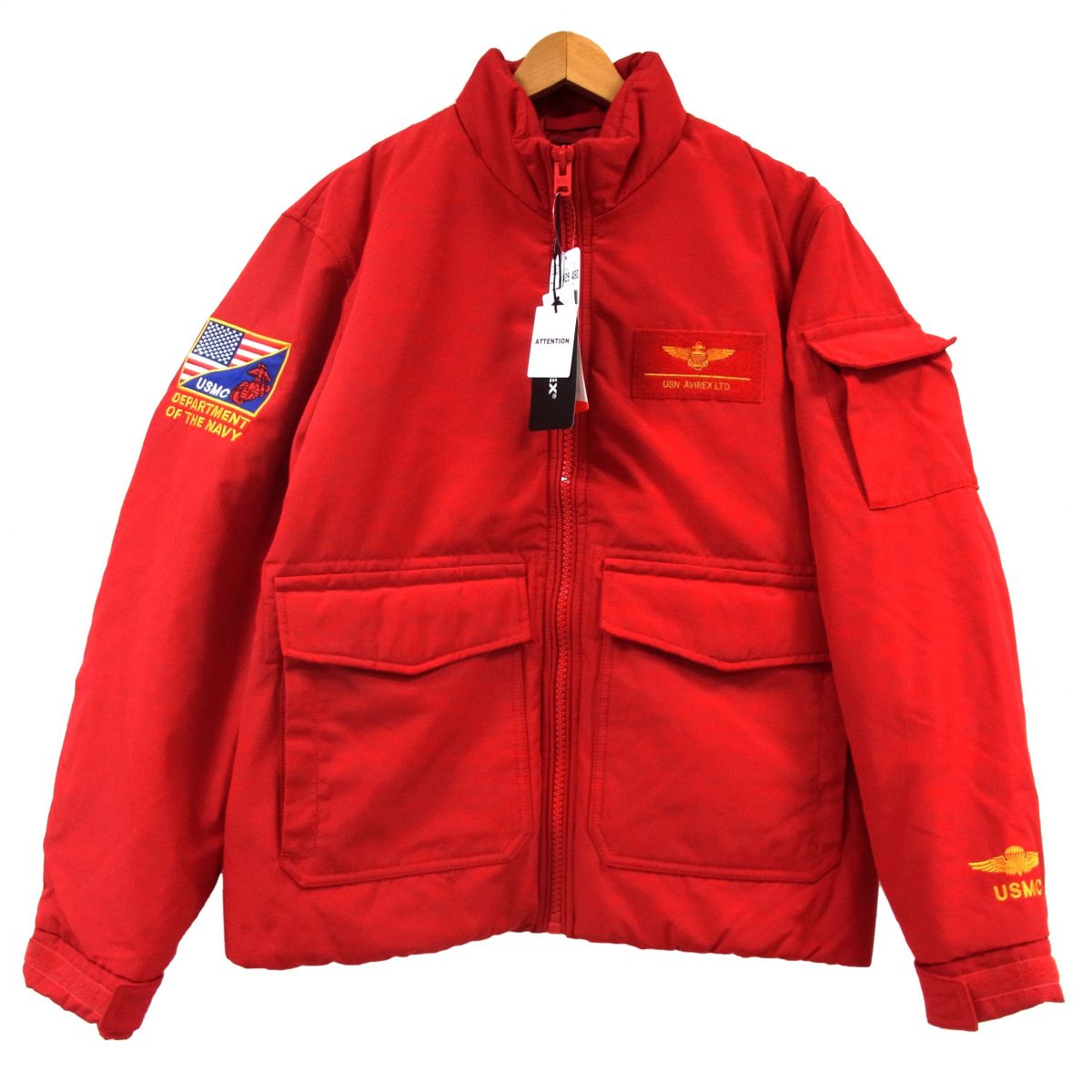 【未使用】◆AVIREX アヴィレックス USMC ユーティリティー パディングジャケット 中綿入り ジャケット ブルゾン メンズ 冬物｜ユーズドセレクトショップ BLUE