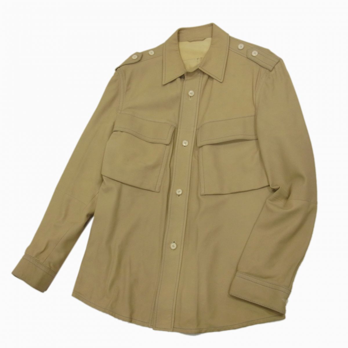 【中古】山羊革◇HUGOBOSS ゴートレザージャケット フィールドジャケット 1枚仕立て 革ジャン ヒューゴボス メンズアウター
