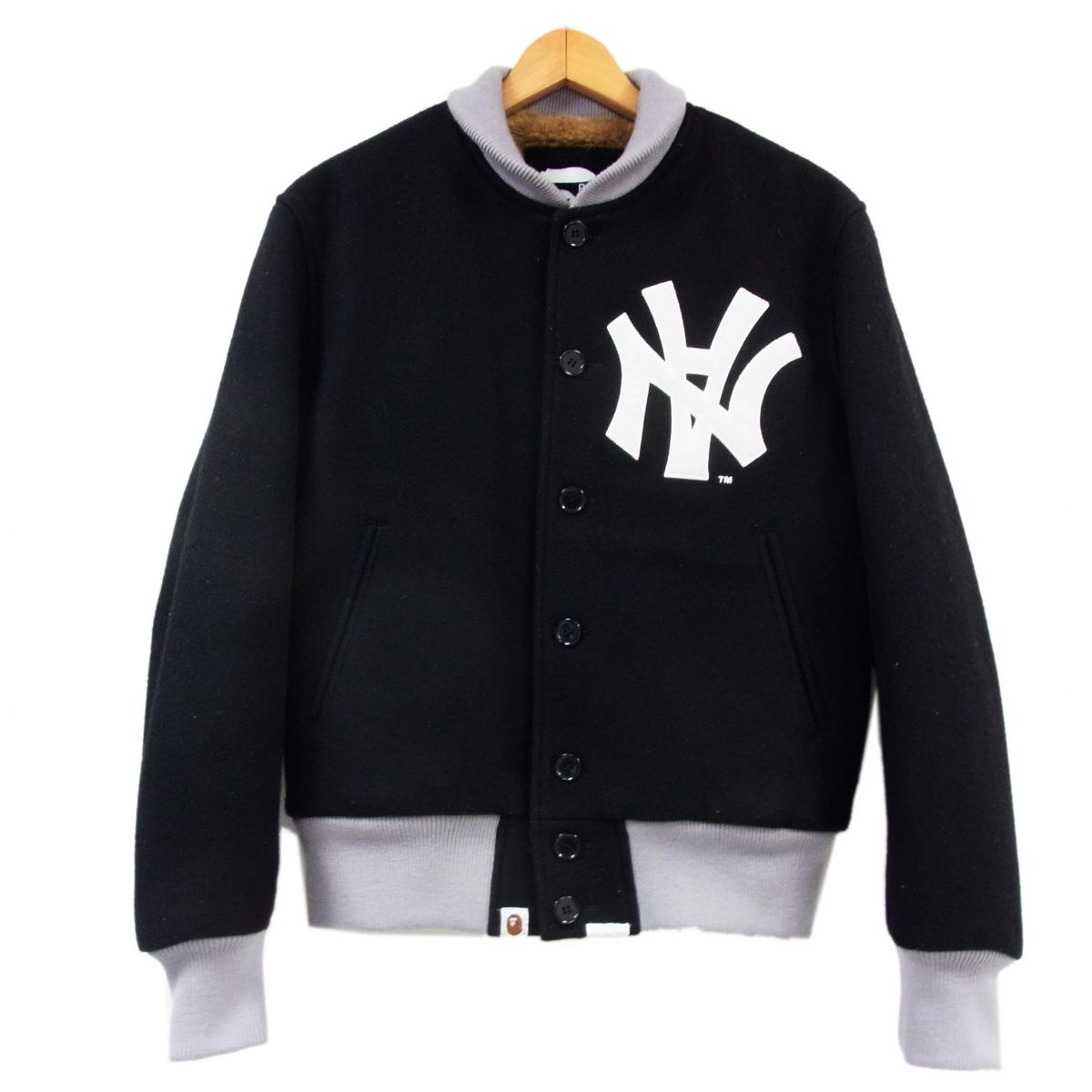【中古】90S すべり出し 60着制限事項◆A BATHING APE×NEIGHBORHOOD ウールスタジャン ブラザーフッド 日本製 メンズ アベイシングエイプ ネイバーフッド