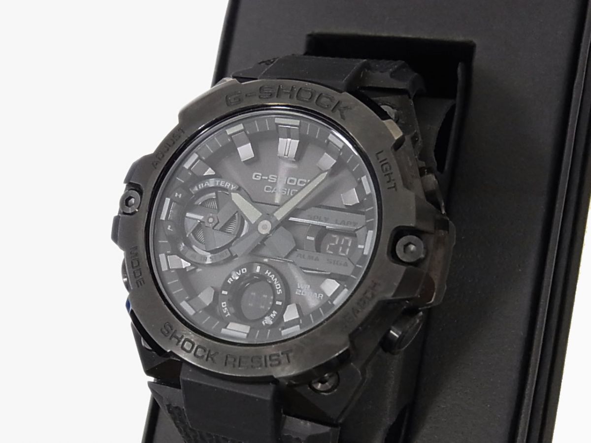 【中古】動作確認済 CASIO G-SHOCK GST-B400BB-1A2JF G-STEEL メンズ腕時計 取説 箱付き ジーショック ジースチール