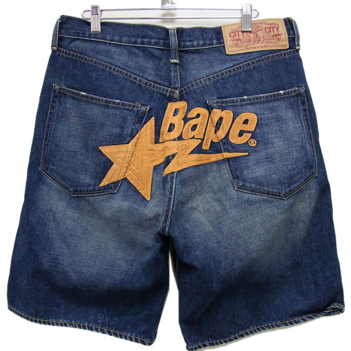 アベイシングエイプ ベイプ ロゴ ショートパンツ ブラック XSサイズ A BATHING APE - A BATHING APE ハーフパンツ ショートパンツ 黒