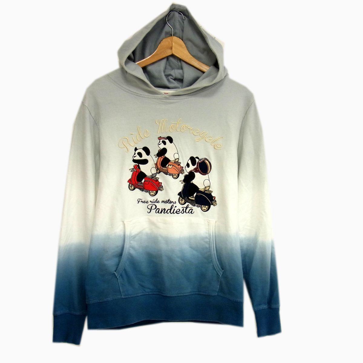 【中古】◇PANDIESTA タンデム段染め プルパーカー バイク バックプリント グラデーション パンディエスタ メンズ レディース ユニセックス