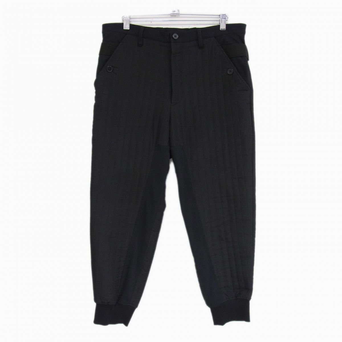 【中古】美品◇Y-3 M CH2 Quilted Cuffed Pants GK4370 キルテッド カフドパンツ ワイスリー アディダス×ヨウジヤマモト ブラック