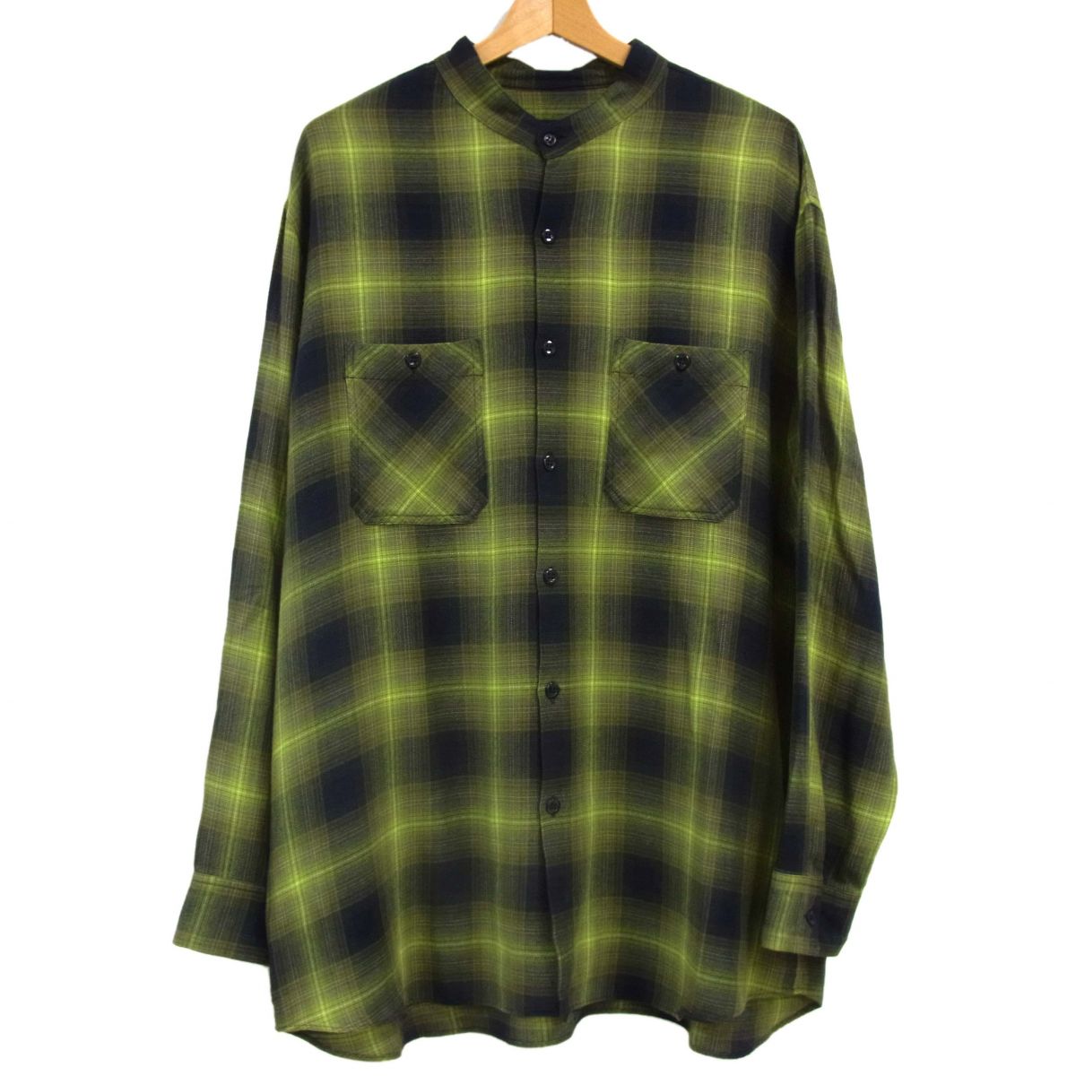 【中古】美品◆LAD MUSICIAN ラッドミュージシャン バンドカラー チェック シャツ オンブレチェック 長袖 日本製 メンズ 7,920円