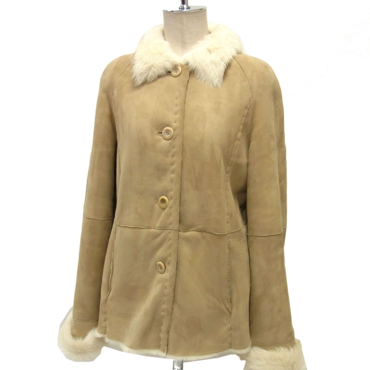 楽天市場】OHGA エコムートンコート ベージュ M '22年 新品同様