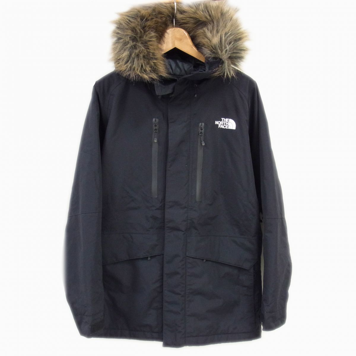 【中古】美品◇THE NORTH FACE NS61905 ストームピークパーカ ファー付き スキーウエア ノースフェイス 防寒 高機能 ブラック メンズ