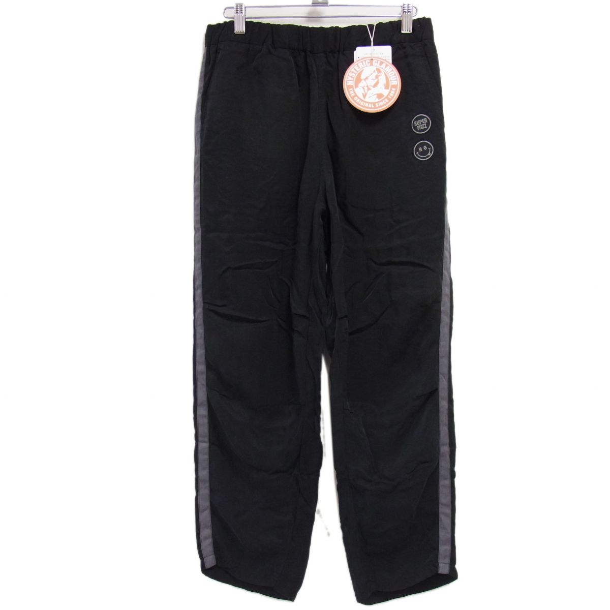 【未使用】 ☆HYSTERIC GLAMOUR ヒステリックグラマー サイドライン パンツ レディース キュプラトラックパンツ ブラック