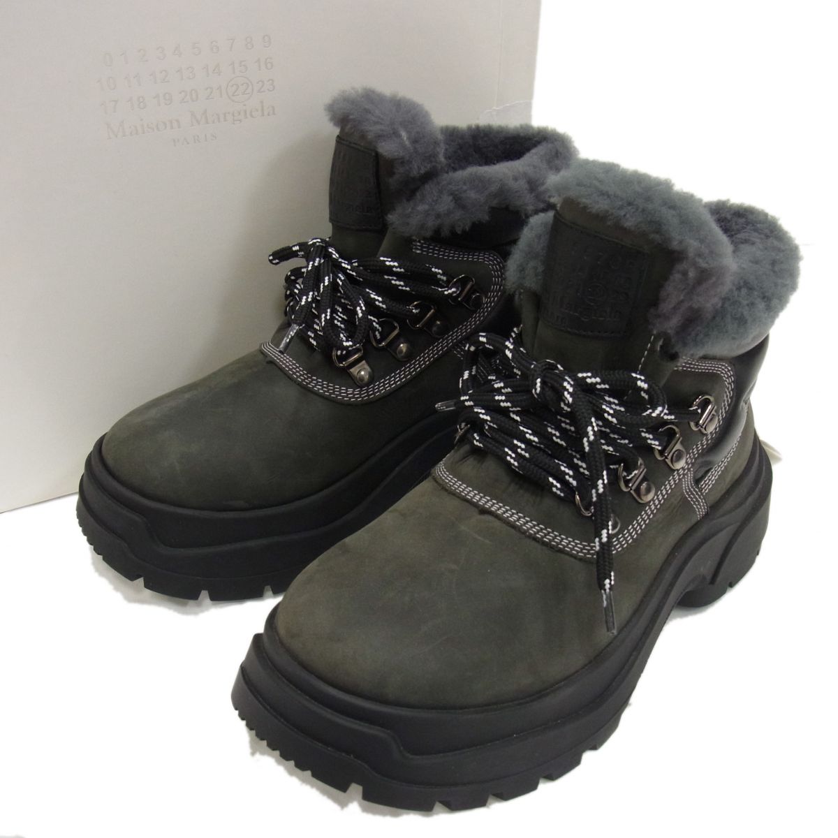 【未使用】☆Maison Margiela レースアップ ムートン マウンテンブーツ 22AW レディース イタリア製