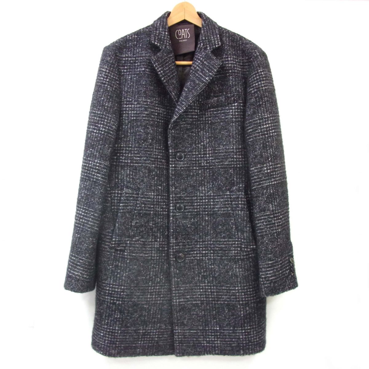 【中古】◆MOORER COATS MILANO ムーレー コーツミラノ チェスターコート チェック柄 バージンウール モヘア アルパカ混 イタリア製 メンズ 27,885円