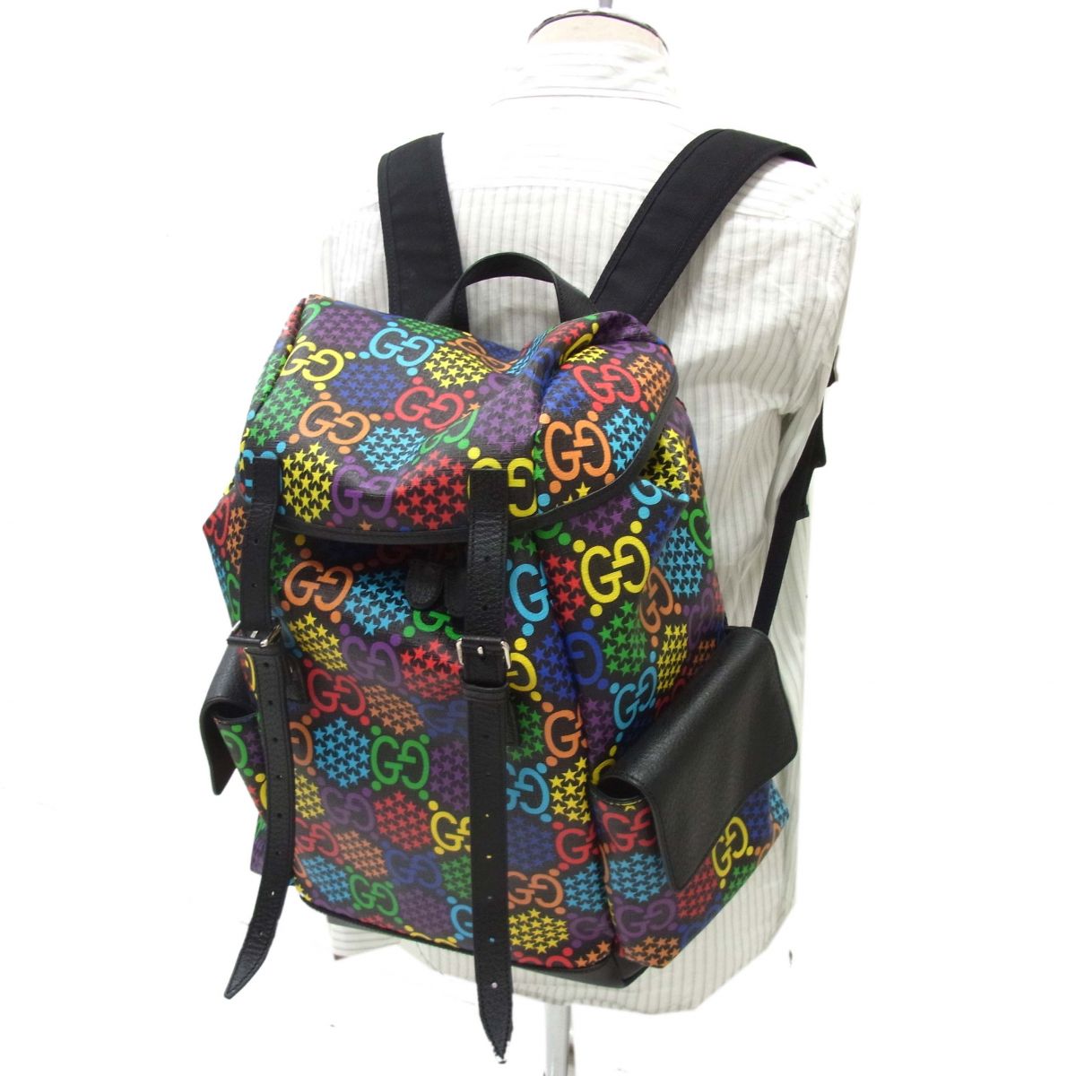【中古】美品◆GUCCI グッチ GGサイケデリック うしろ側容器に並べる 背嚢 イタリア製 メンズ