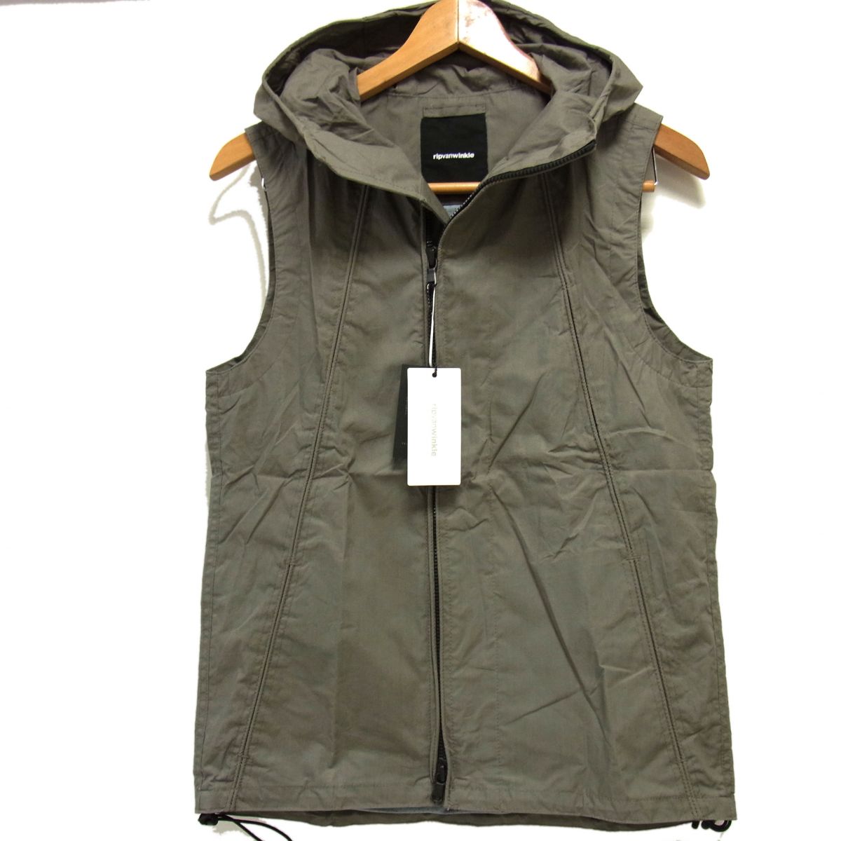 【未使用】☆RIPVANWINKLE リップヴァンウィンクル 15ss PUFF HOOD VEST パフフードベスト Wジップ メンズ 日本製