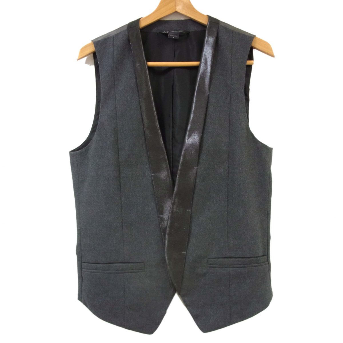 【中古】◆ARMANI EXCHANGE アルマーニ ジレ ショールカラー ベスト メンズ