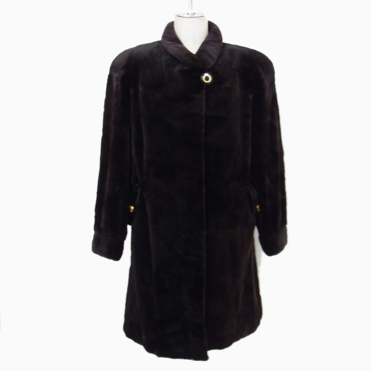 【中古】美品◇SAGA MINK シェアードミンクコート  御前上等獣の皮 毛艶 氏素姓 サガミンク 靉靆たる赤銅色(ボルドーワイン) レディース