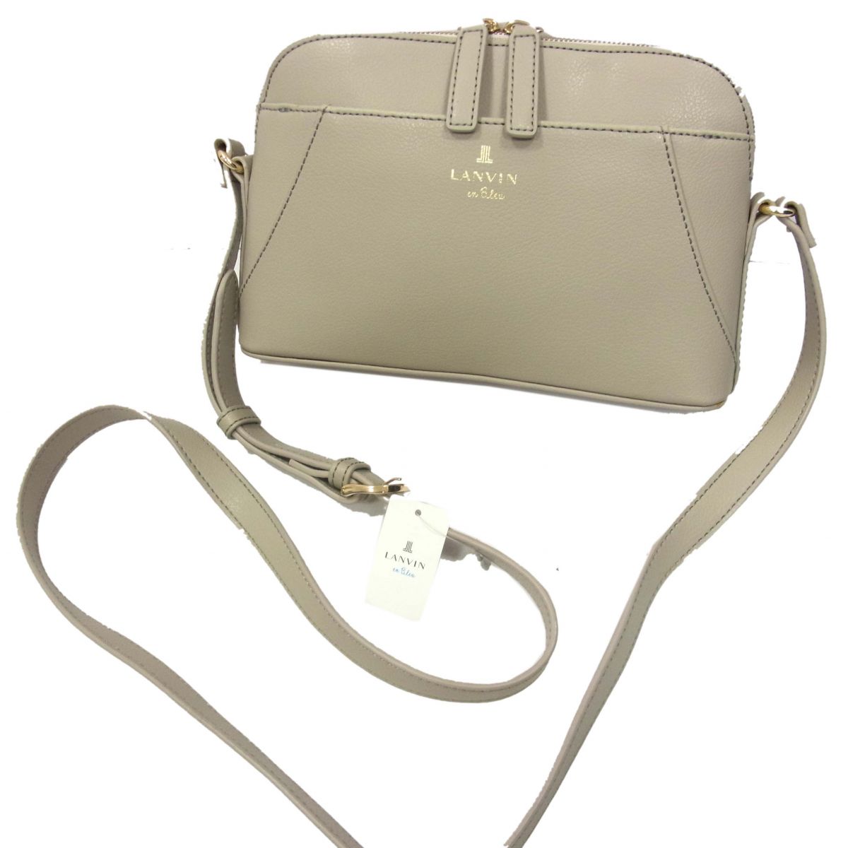 【未当て嵌める】◆LANVIN en BLEU ランバン なめし革 ショルダーバッグ 牛皮 レディース