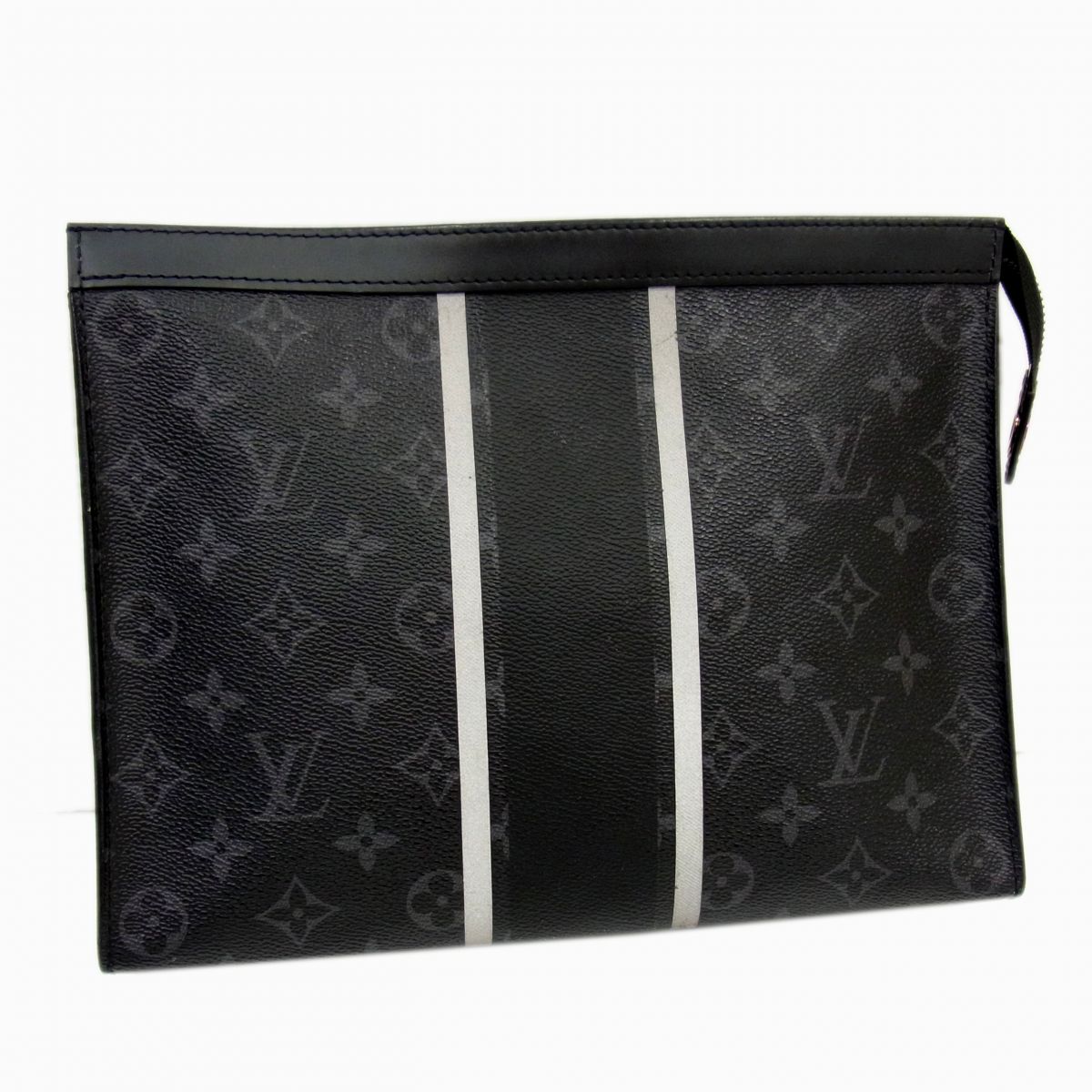 【中古】美品◇LOUIS VUITTON×Fragment design(藤原ヒロシ) ポシェット ヴォワヤージュ MM クラッチペダル御徒面子 ルイヴィトン×欠けら フランス共和国製