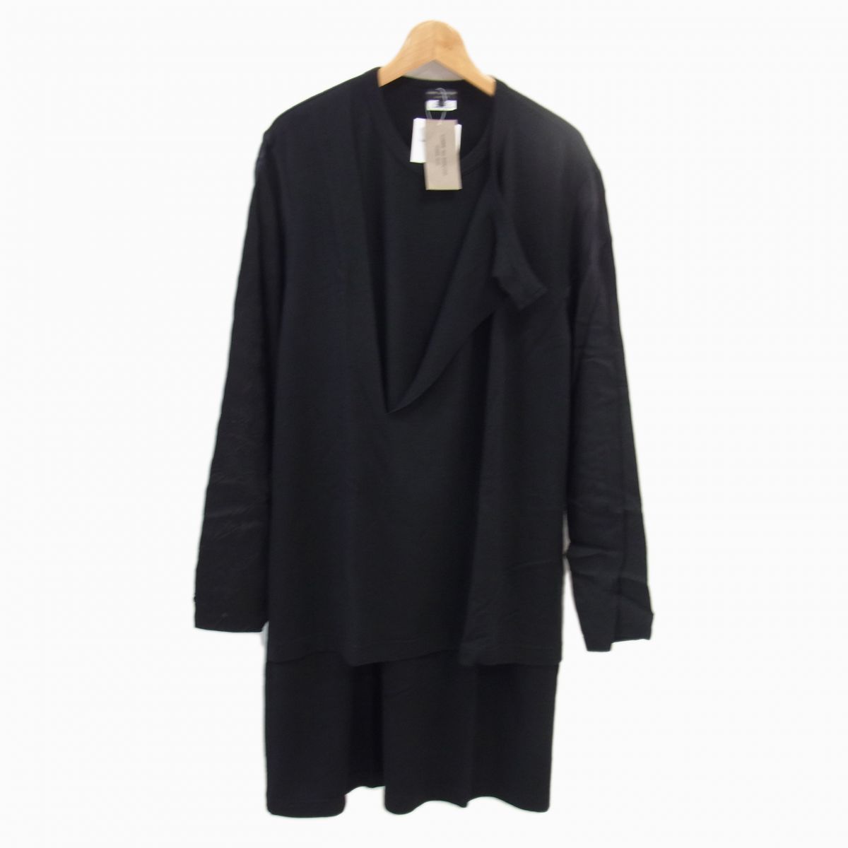 【未当て嵌める】◇COMME des GARCONS HOMME PLUS 22AW 花の冠ydうつり変わり ロング編み物 スウェーター カットソー  黒いこと 日本製 メンズ