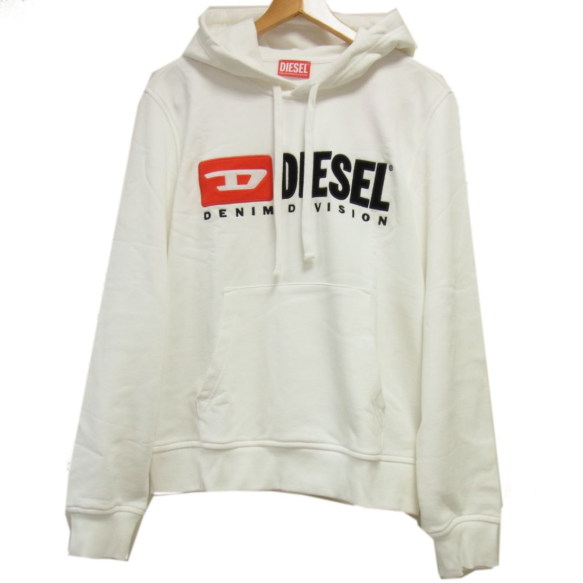【未当て嵌める】☆DIESEL ディーゼル スウェットパーカー ティーシャツ フーディー S-GINN-HOOD-DIVFELPA 白いこと メンズ ロゴタイプ トップス-メンズファッション