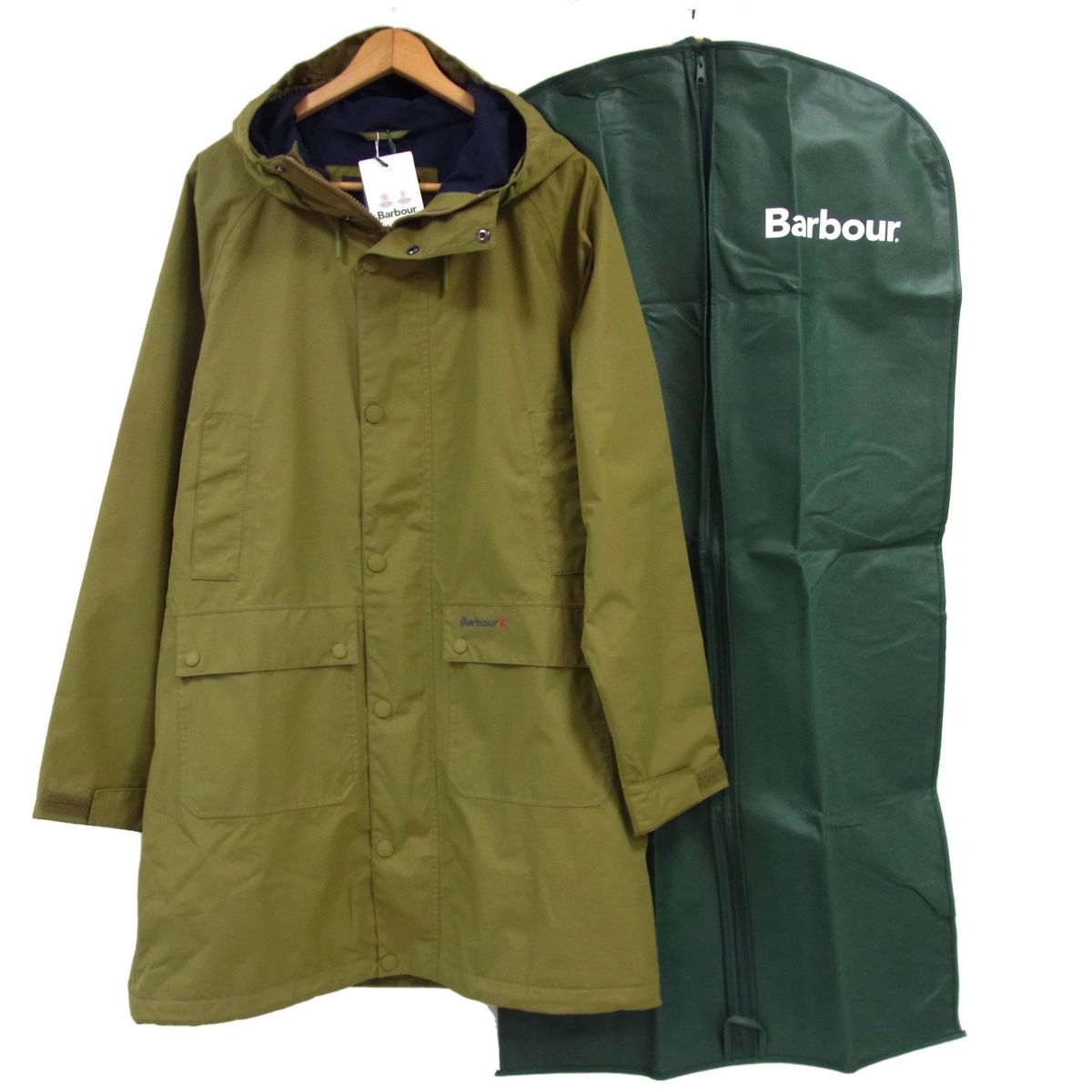 【未使用】◆Barbour バブアー ウォータープルーフ フーデッドコート Winter Cheviot Jacket カバー付き メンズ|ユーズドセレクトショップ BLUE