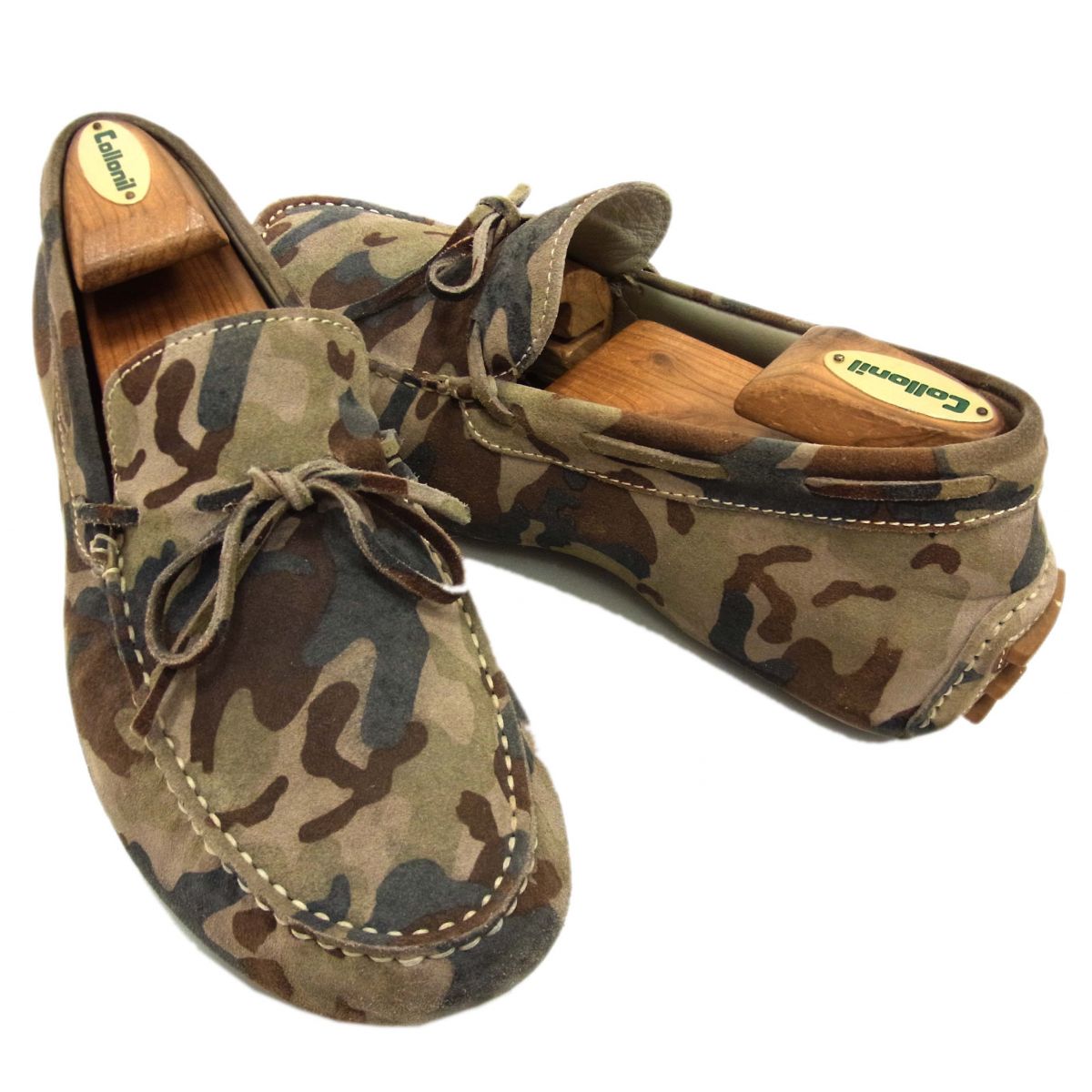 【中古】◆LARDINI ラルディーニ ドライビングシューズ カモフラ柄 デッキシューズ メンズ