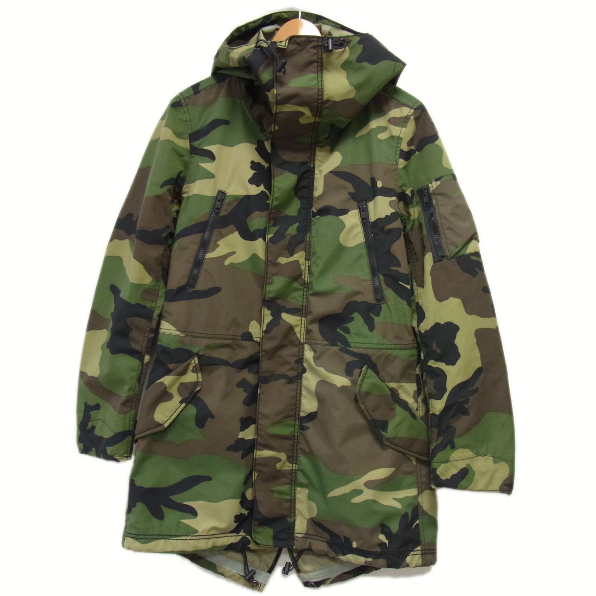 【中古】美品 ☆ISAMUKATAYAMA BACKLASH アメリカ軍 GORE-TEX モッズコート カモフラ柄 迷彩柄 ナイロンコート フーデッドコート|ユーズドセレクトショップ BLUE