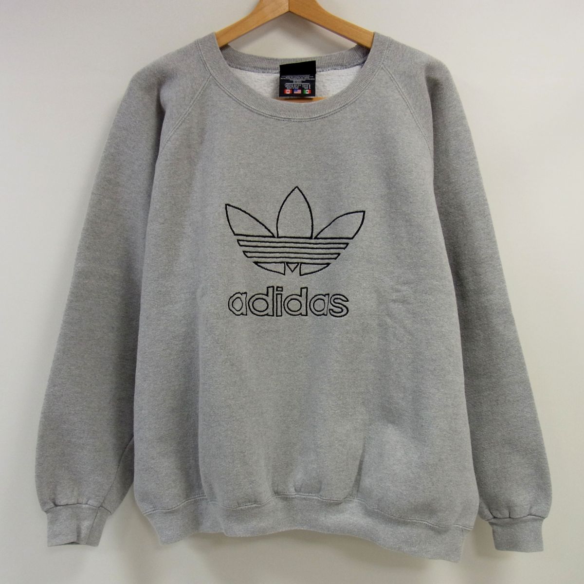 【中古】 80s ヴィンテージ 滅多に無い USA製 adidas アディダス ビッグトレフォイルロゴ スウェットトレーナー 万軍旗引き舟 メンズ