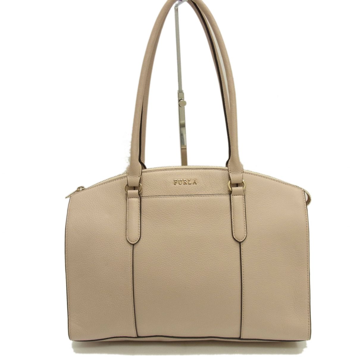 【中古】☆FURLA フルラ LEA なめし革ショルダーバッグ レザートートバッグ レディース 肩かけ可 通い 通学 ゴールド金具 本革