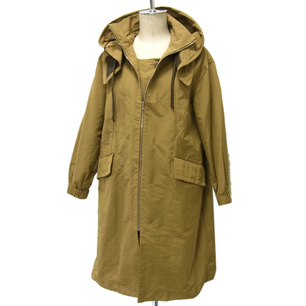 【中古】美品 ☆DRESSTERIOR ドレステリア イチムラグログラン モッズコート フーデッドコート レディース ririジップ フード取外し可