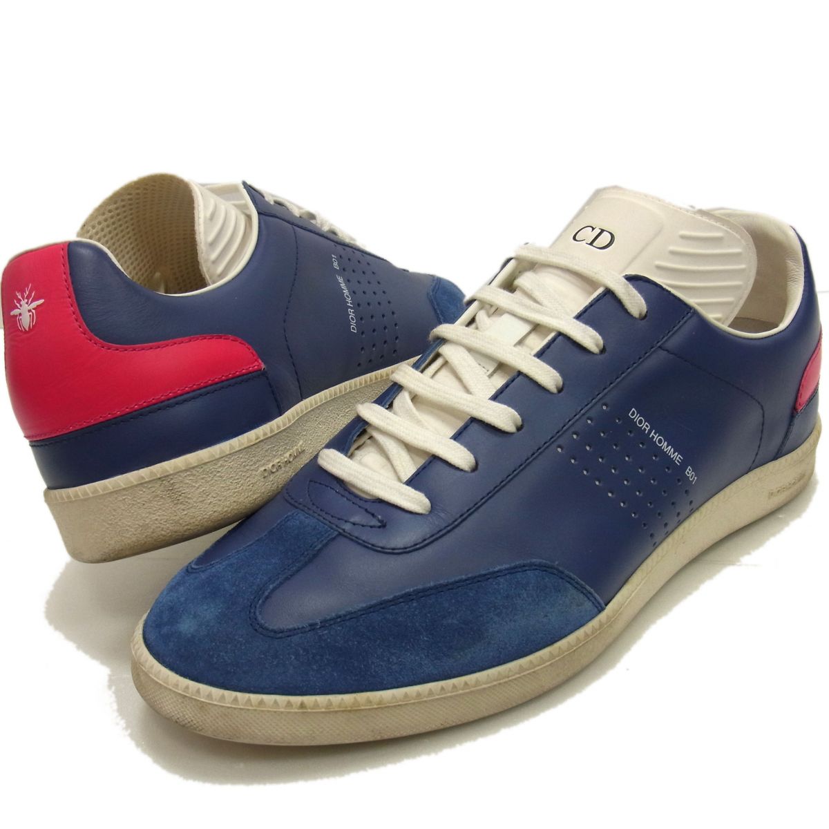 【中古】☆Dior Homme B01 19年モデル スニーカー ローカット ジャーマントレーナー メンズ BEE ディオール・オム イタリア製