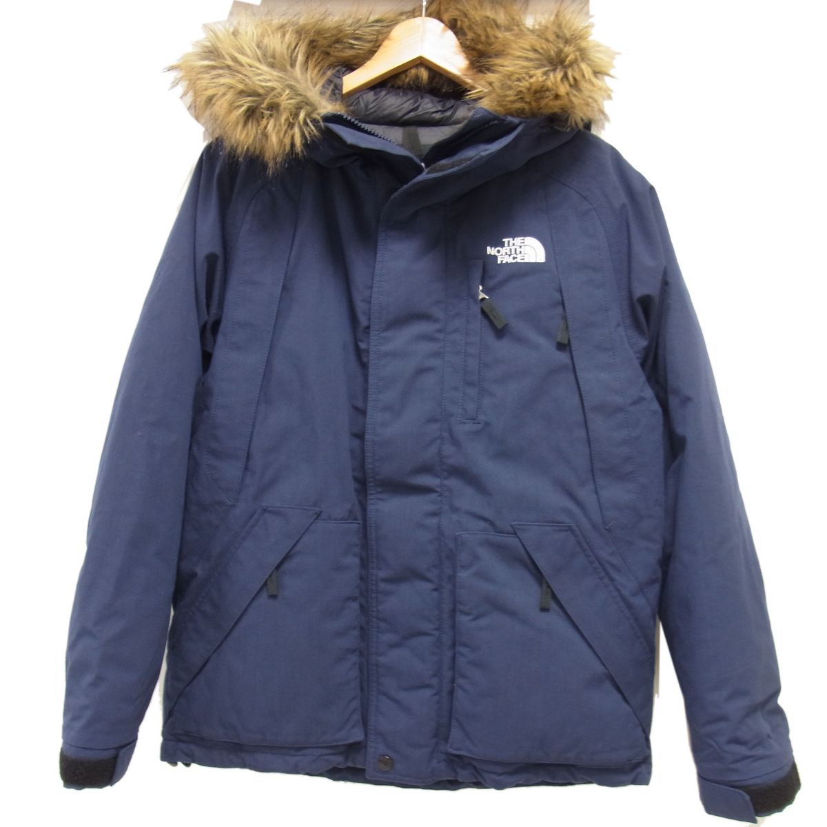 【中古】☆THE NORTH FACE ノースフェイス エレバスジャケット PERTEX 光電子ダウン ファー付 Elebus ND91530 メンズ フードファー|ユーズドセレクトショップ BLUE