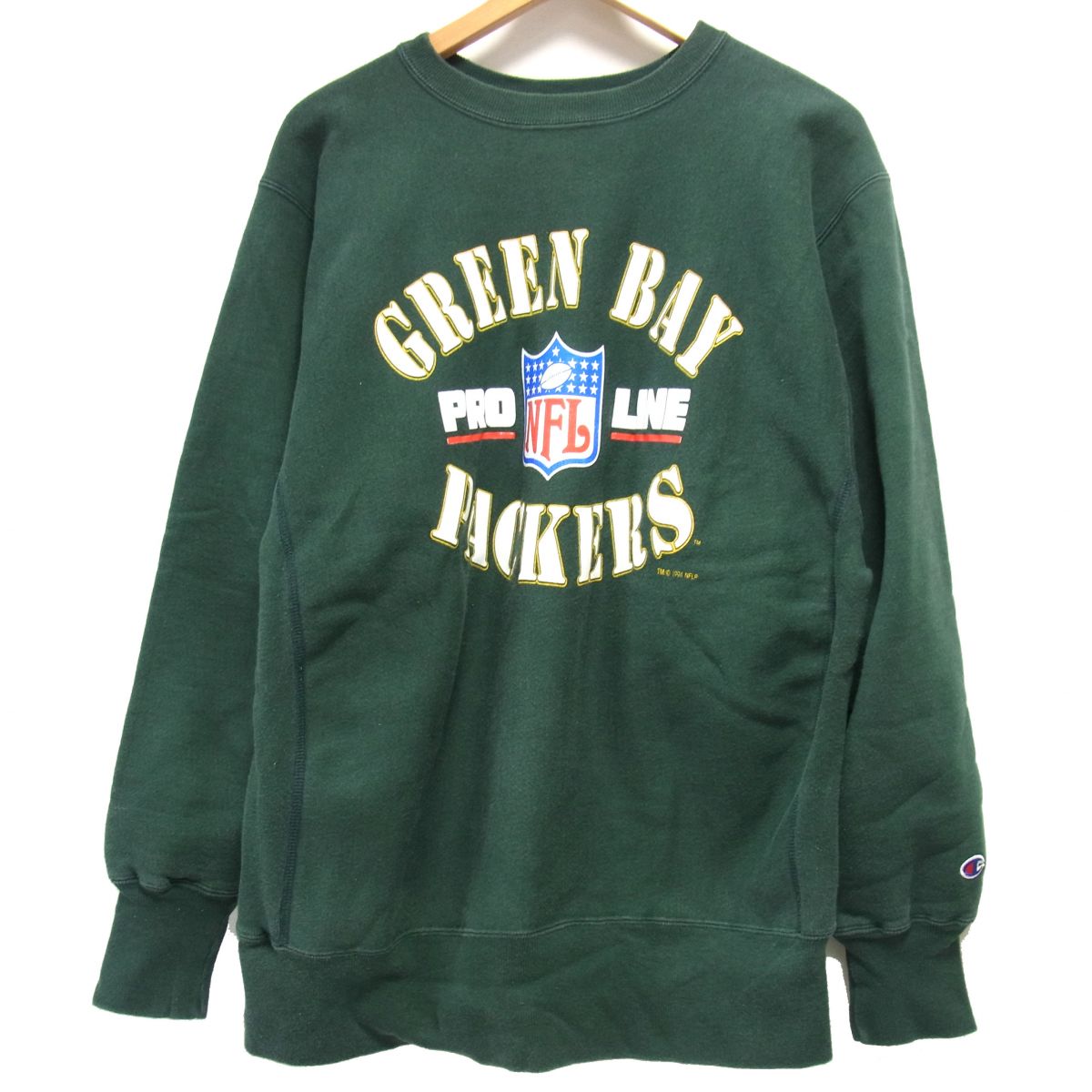 【中古】90s☆Champion REVERSE WEAVE PACKERS XL パッカーズ NFL 汗水 1994年 ビンテージ 古着 メキシコ合衆国製 はやりっ児 リバースウィーブ