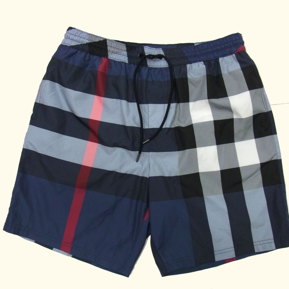 【中古】美品☆BURBERRY スイムショーツ M 現行 ギルデス エグザジェレイティッドチェック ドローコード 水着 ハーフパンツ 水陸両用｜ユーズドセレクトショップ BLUE